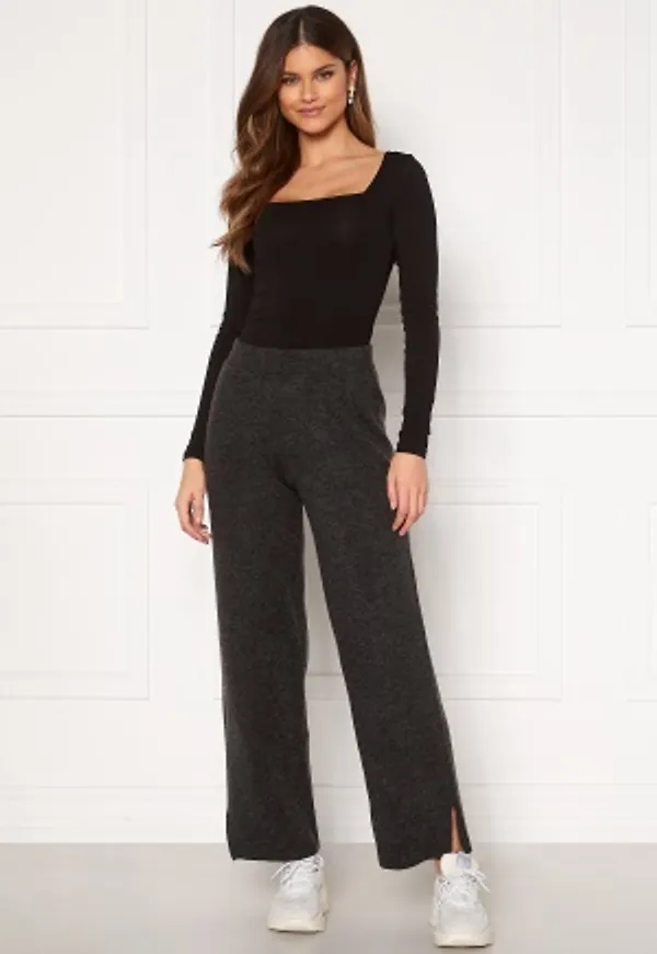 Y.A.S Sellis MW Knit Pant Dark Grey Melange M