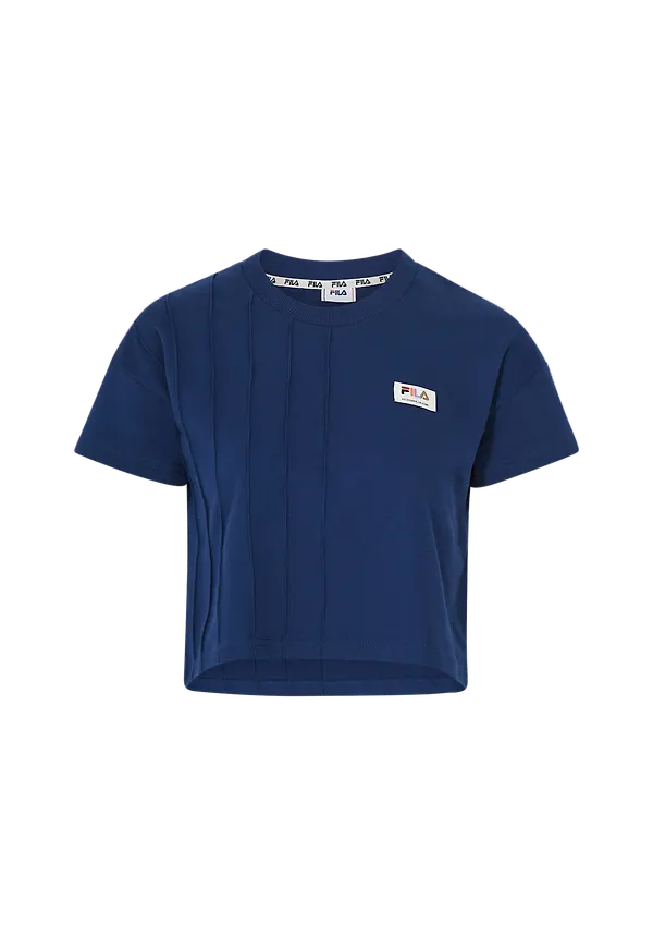 FILA - Topp Tudela Pintuck Cropped Tee - Blå