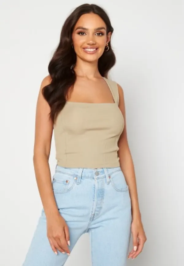 Alexandra Nilsson X Bubbleroom Squareneck Singlet Beige 42