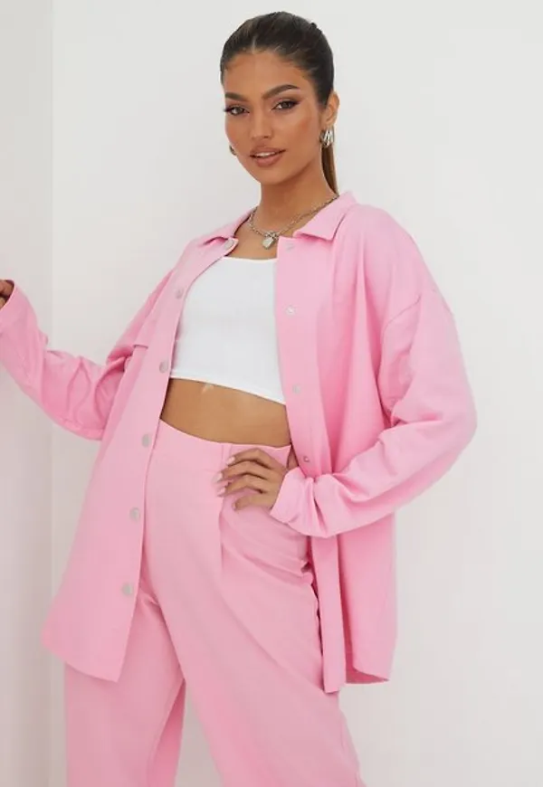 NLY Trend Oversized Sweat Shacket Blusar & Skjortor Rosa