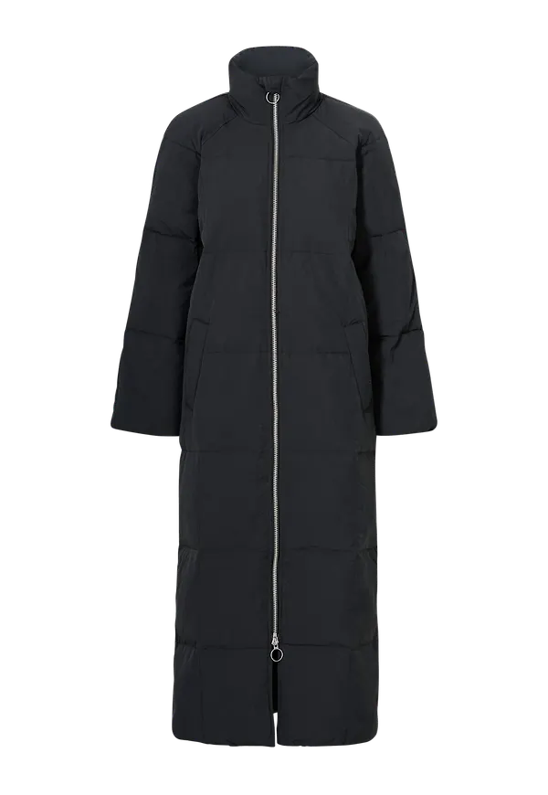Object - Dunkappa objAngea Down Long Coat 116 - Svart
