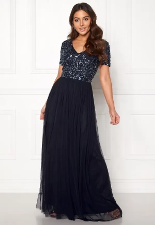 AngelEye Short Sleeve Sequin Dress Navy S (UK10)