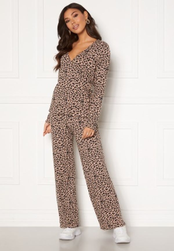 Pieces Polly MW Pant Warm Taupe AOP Leo XS