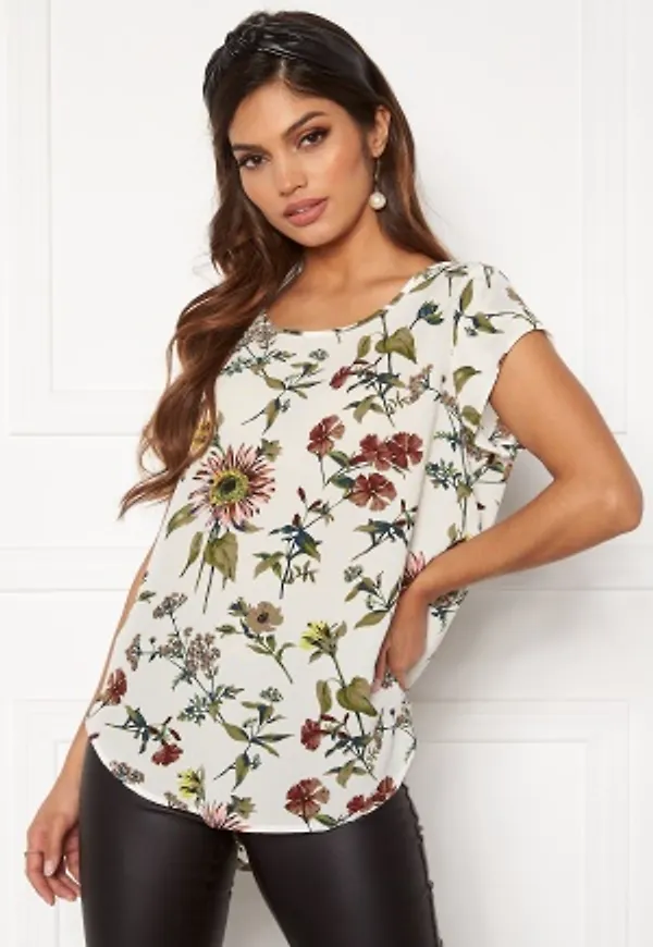 ONLY Vic SS Aop Top Cloud Dancer/Botanic 38