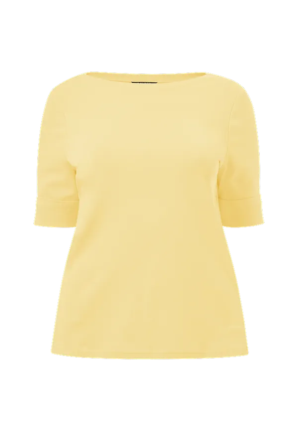 Lauren Ralph Lauren Curve - Topp Elb Slv Bt Nk Top - Gul