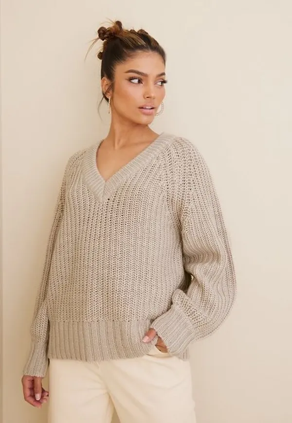 Object Collectors Item Objjamalia L/S Knit Pullover 119 Stickade tröjor Silver Gray