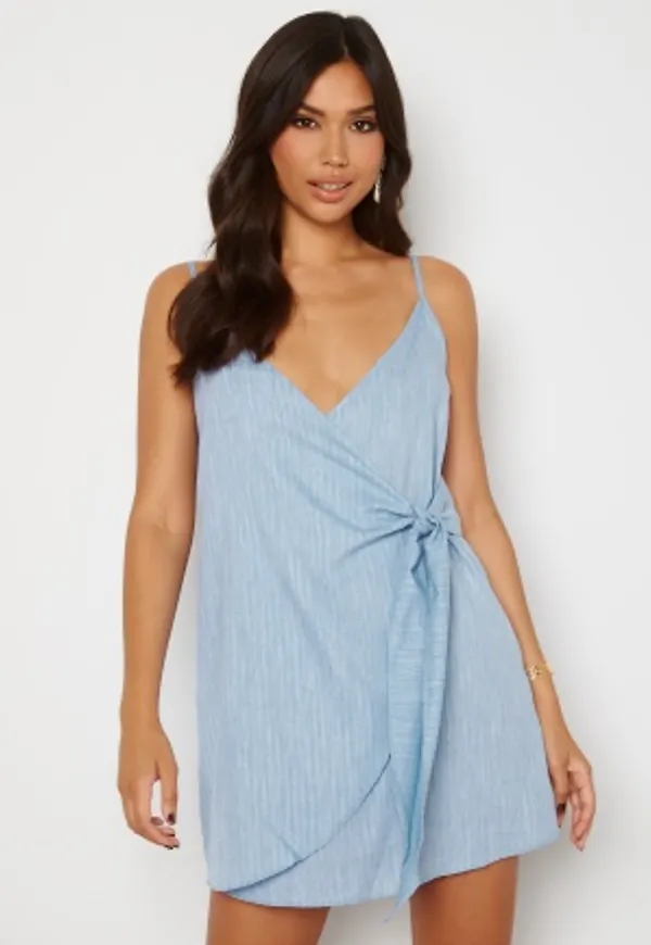 Trendyol Short Wrap Dress Blue 34