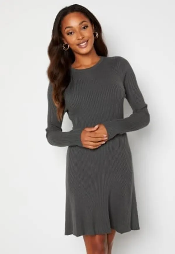 BUBBLEROOM Sally knitted dress Dark grey XL