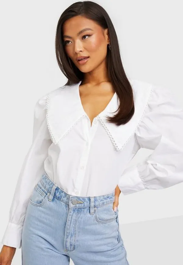 Only Onlthea Life Ls Pop Bc Dnm Blouse Q Skjortor White