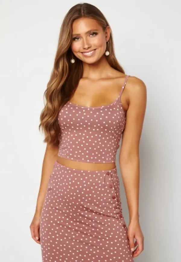 BUBBLEROOM Thelise singlet Dark dusty pink / Dotted XL