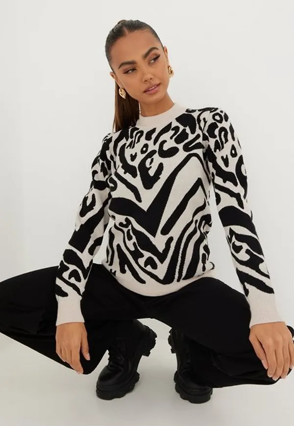 Object Collectors Item Objthess L/S Jacquard Knit Pullover Stickade tröjor