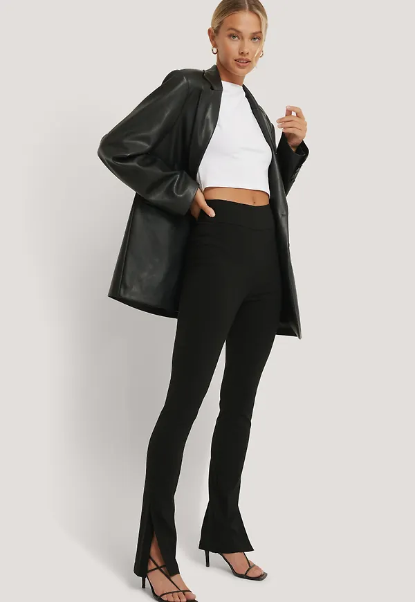 NA-KD Trend Superstretchbyxor i slim fit - Black