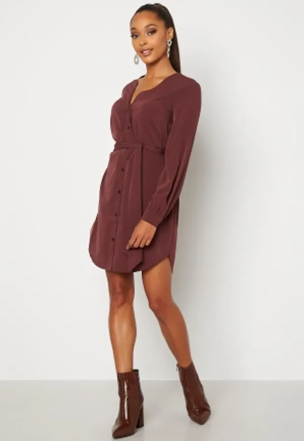 BUBBLEROOM Fenne shirt dress Wine-red 42