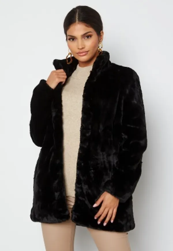 VERO MODA Thea 3/4 Faux Fur Jacket Black M