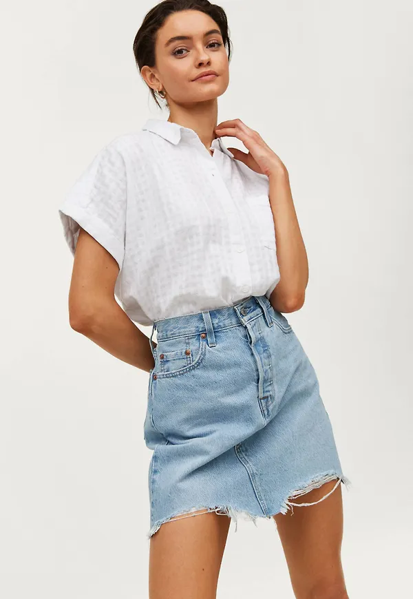 Levi's - Jeanskjol High-Rise Deconstructed Skirt - Blå