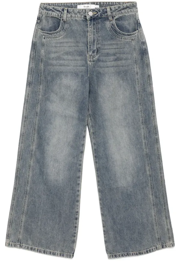 b+ab jeans med panel - Blå