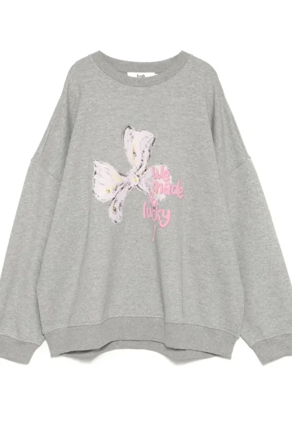 b+ab sweatshirt med grafiskt tryck - Grå