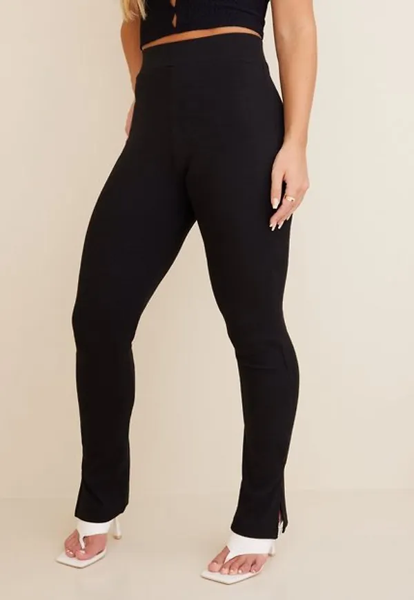Public Desire Ribbed Split Hem Flared Leggings Vida byxor