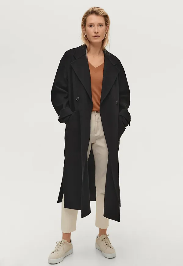 Ellos - Kappa Kim Wool Coat - Svart