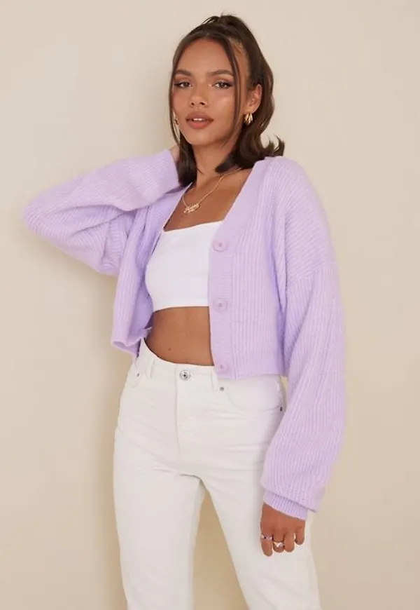 NLY Trend My Soft Knit Cardigan Tröjor Lila