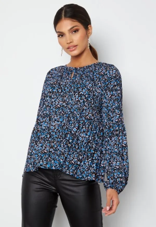 ONLY Tanny L/S Mini Plisse Top Campanula City Leafy L
