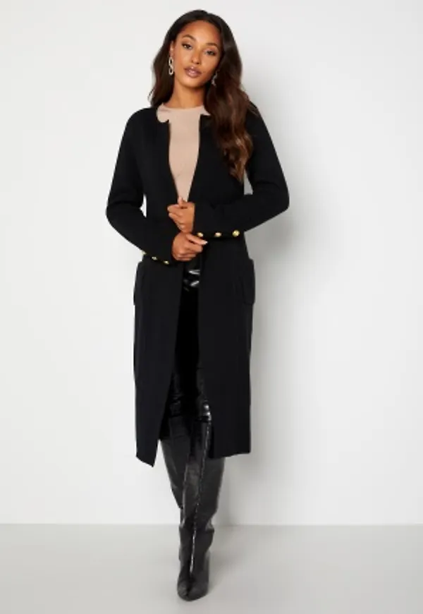 Chiara Forthi Ivy knitted Long Coat Black XS