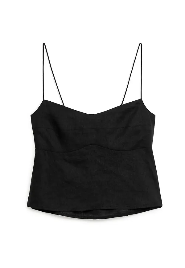 Back-Tie Strap Top - Black