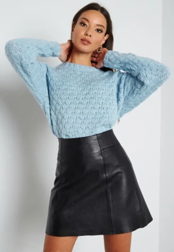 JDY Boble Life L/S Pullover Knit Blue Fog M