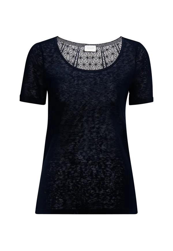 Vila - Topp viSumi S/S New Back Lace Top - Blå