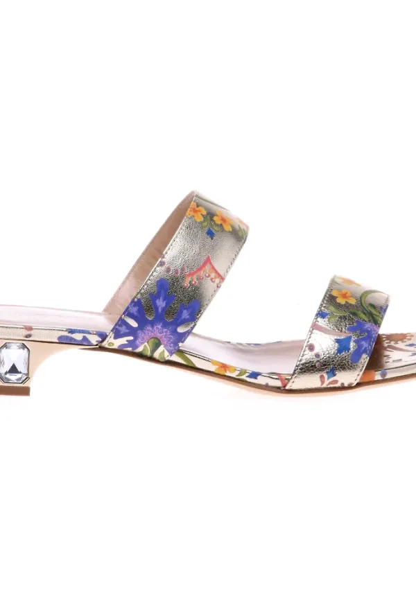 Baldinini, Skor, Dam, 39 1/2 EU, Petal print nappa clogs
