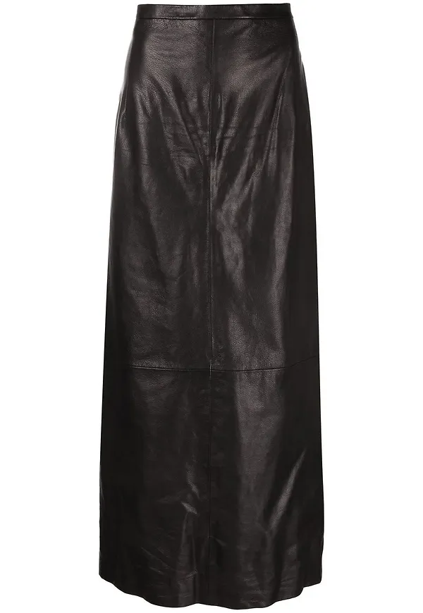 Balenciaga A-linjeformad skinnkjol - Svart
