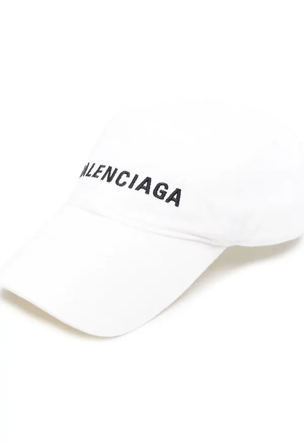 Balenciaga basebollkeps med broderad logotyp - Vit