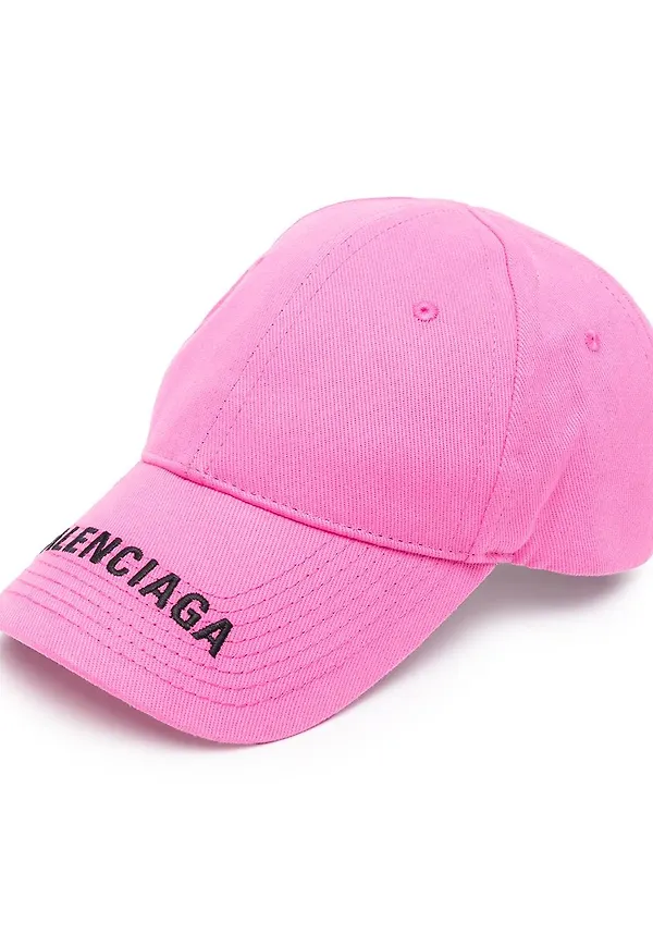 Balenciaga basebollkeps med brodyr - Rosa