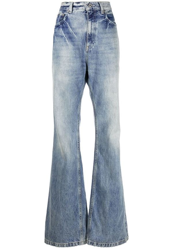 Balenciaga blekta flare-jeans - Blå