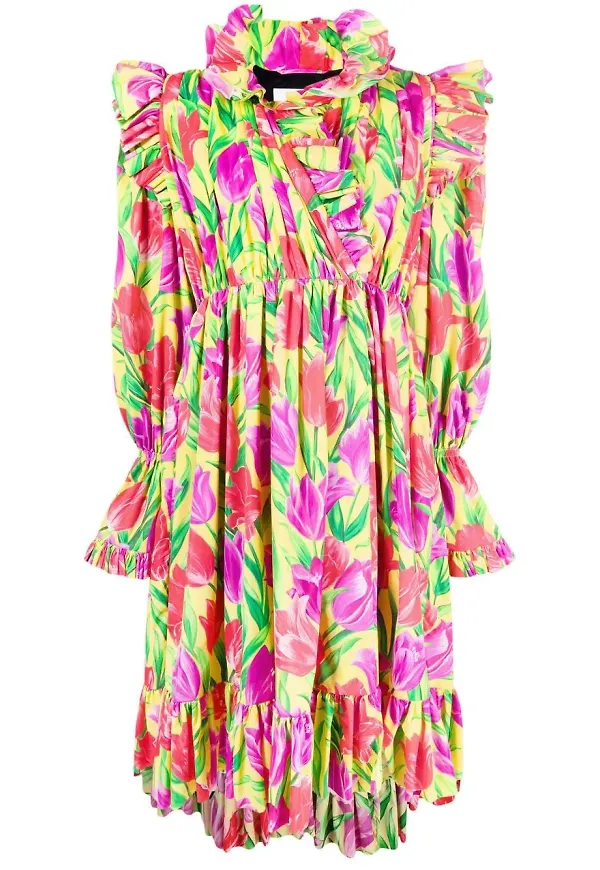 Balenciaga blommig klänning - Gul