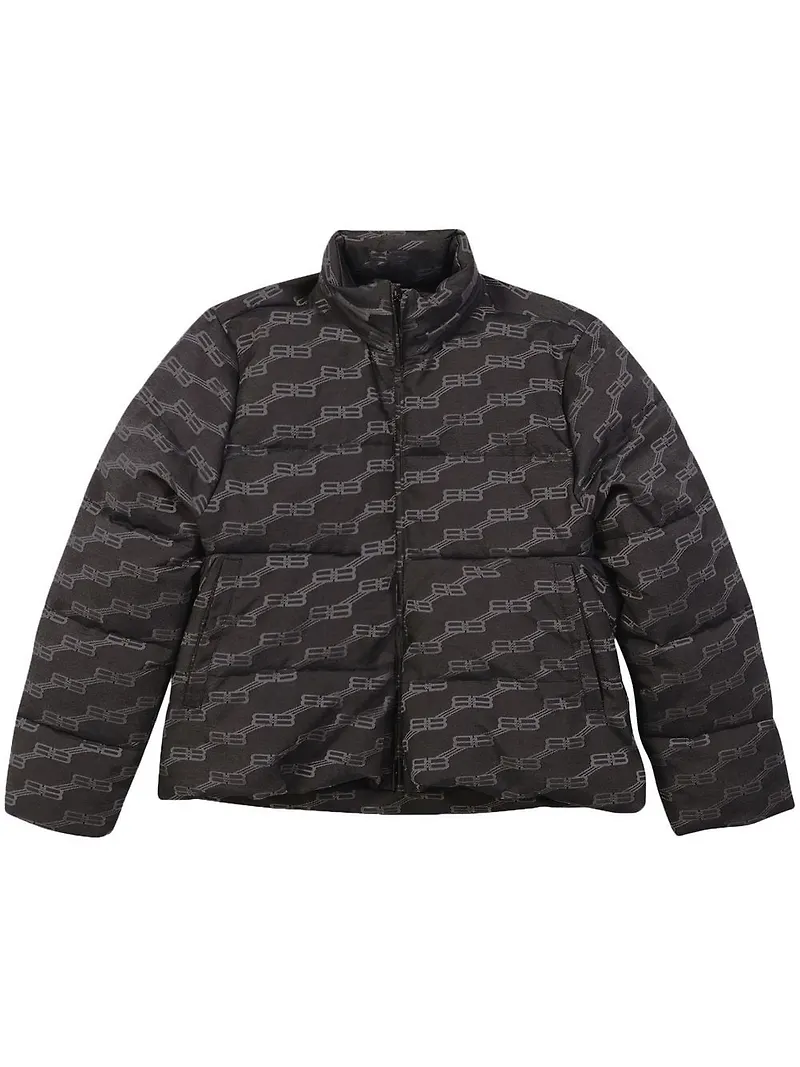 Balenciaga C-Shape puffjacka med logotyp - Svart