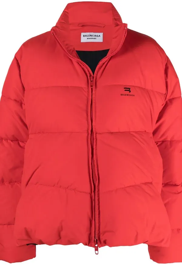 Balenciaga C-Shape vadderad jacka - Röd