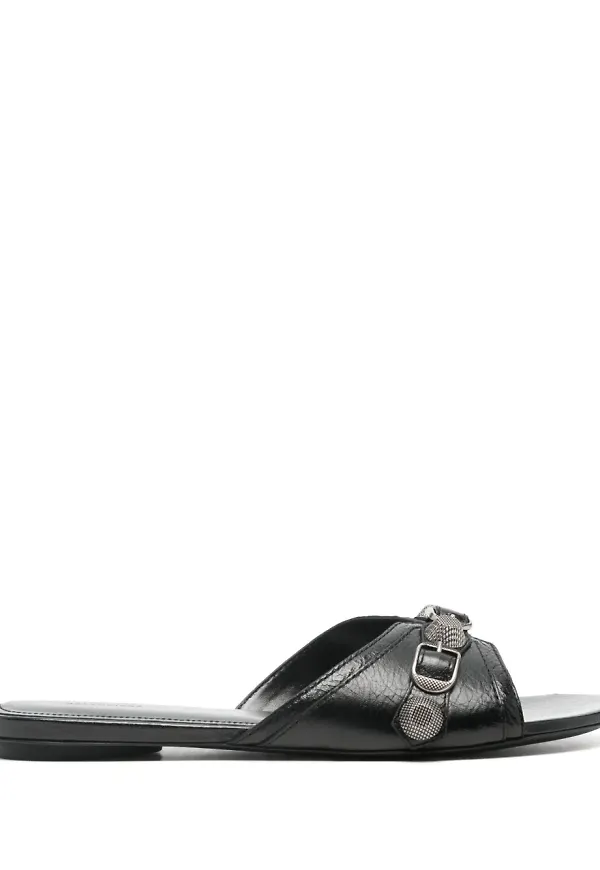 Balenciaga Cagole lädersandaler - Svart