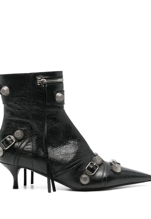 Balenciaga Cagole läderstövlar 55 mm - Svart