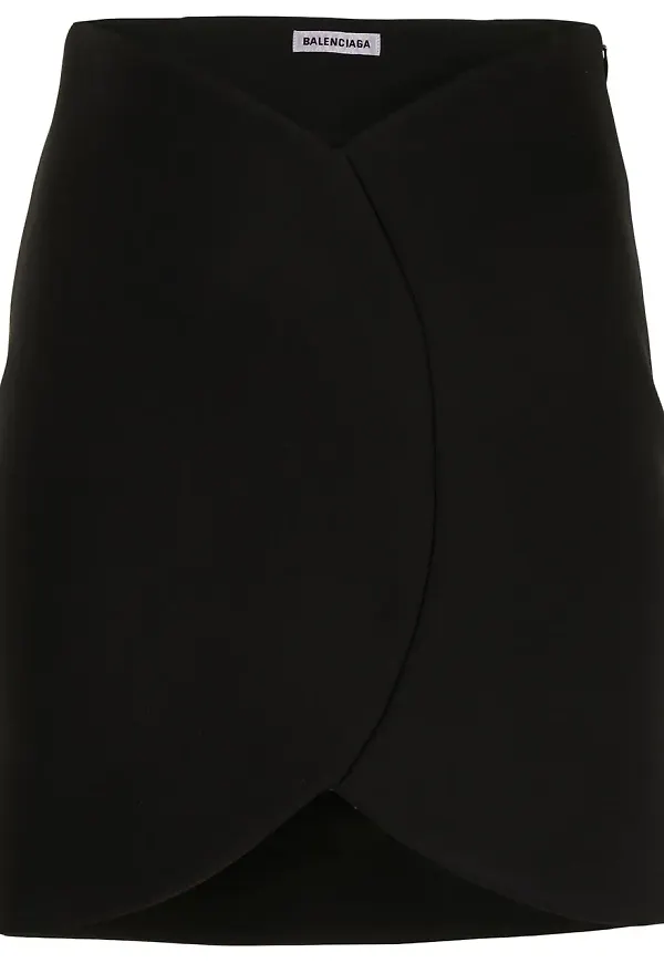 Balenciaga Circle Mini A-linjekjol - Svart
