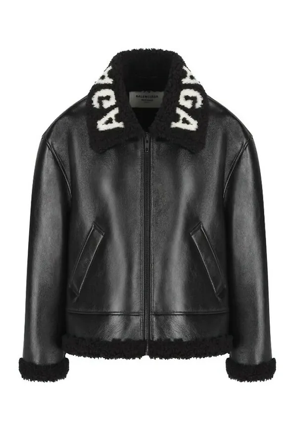 Balenciaga Cocoon Shearling Jacket Svart, Dam