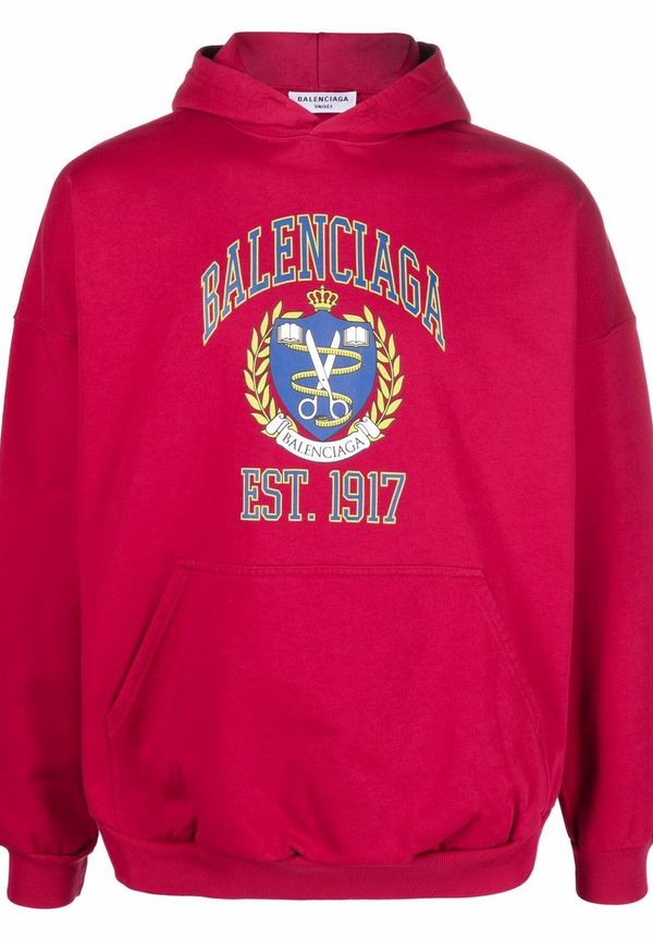 Balenciaga College hoodie i oversize-modell - Röd