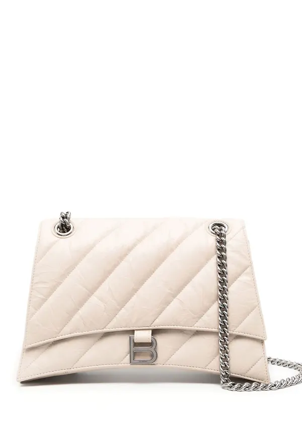 Balenciaga Crush quiltad axelväska - Neutral