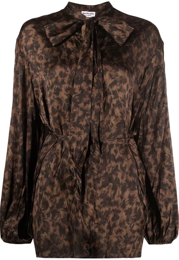Balenciaga djurmönstrad knytblus - Neutral