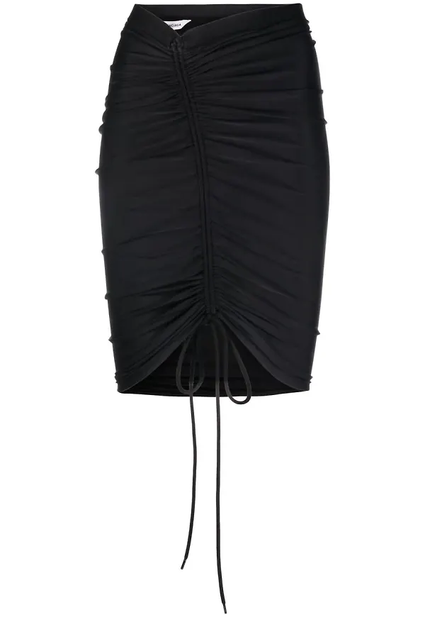 Balenciaga draperad minikjol i stretch - Svart