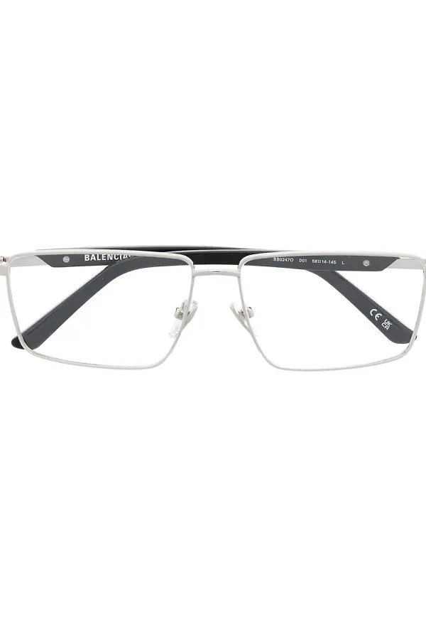 Balenciaga Eyewear fyrkantiga optiska glasögon - Silverfärgad