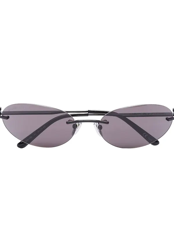 Balenciaga Eyewear Invisible ovala solglasögon - Svart