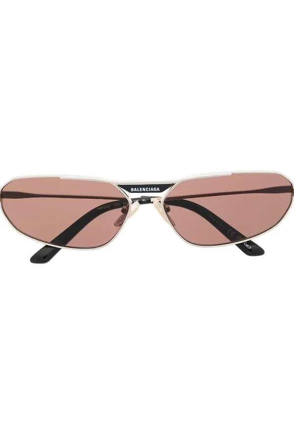 Balenciaga Eyewear ovala solglasögon - Guldfärgad