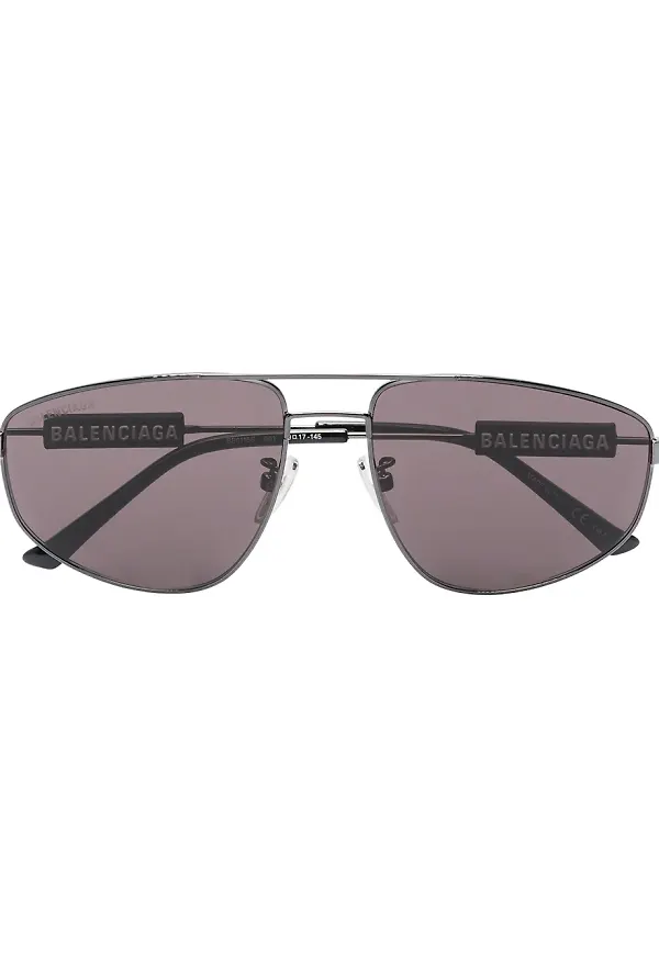 Balenciaga Eyewear pilotsolglasögon med dubbel näsbrygga - Svart