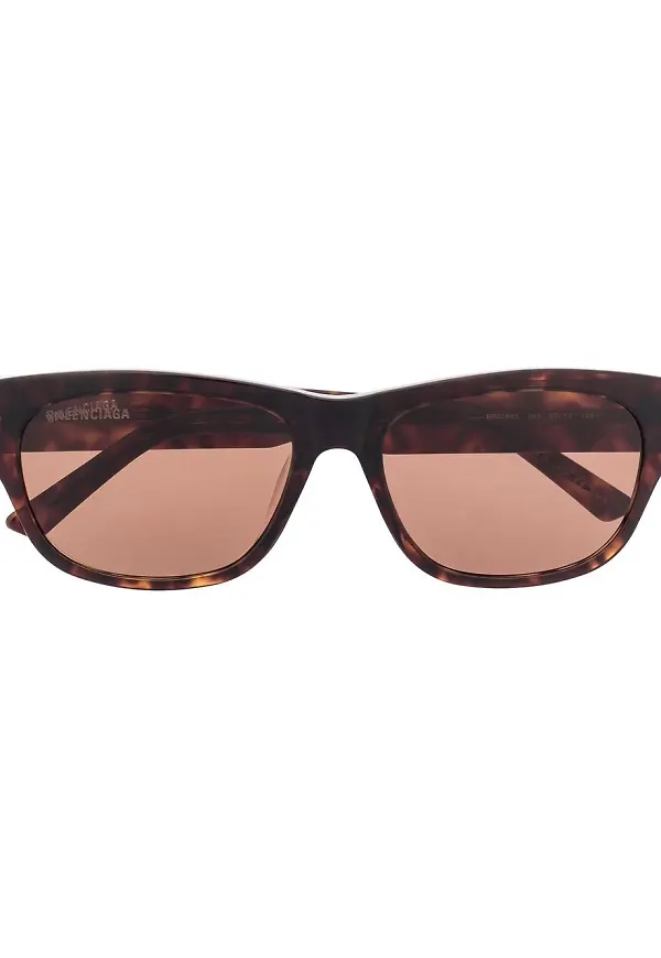 Balenciaga Eyewear rektangulära solglasögon - Brun